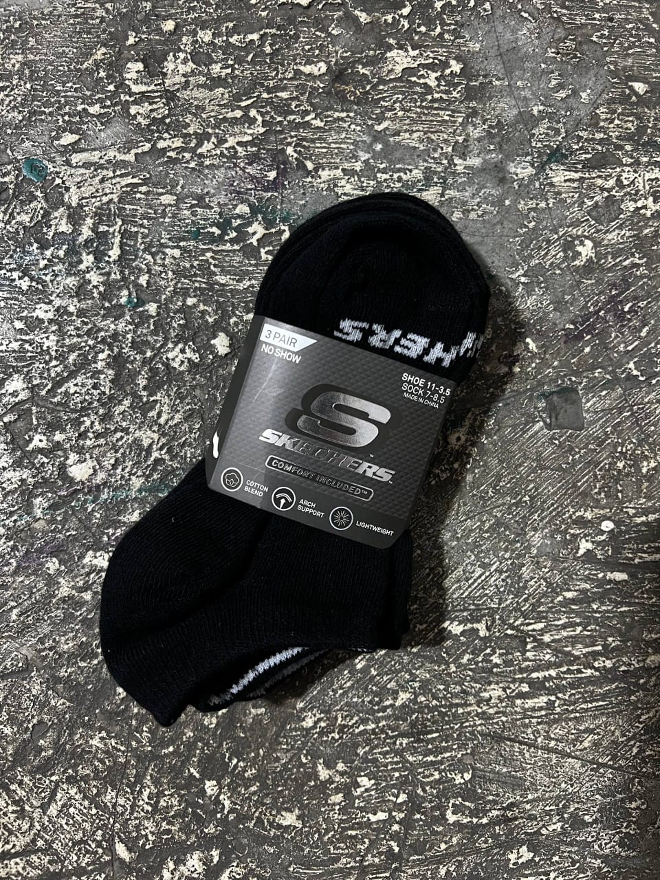 MEDIAS INVISIBLES NIÑOS NEGRAS 3 PACK SKECHERS