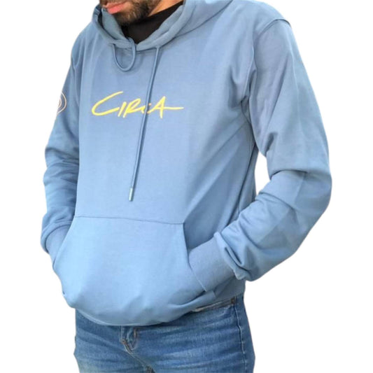 Hoodie Azul C1rca Modelo Logo Amarillo