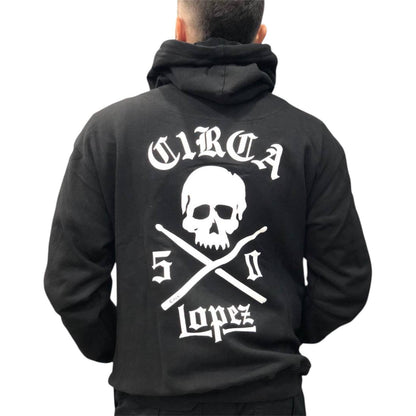 Hoodie Negro C1rca Modelo Calavera Blanca