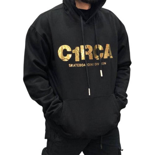 Hoodie Negro C1rca Modelo Logo Dorado
