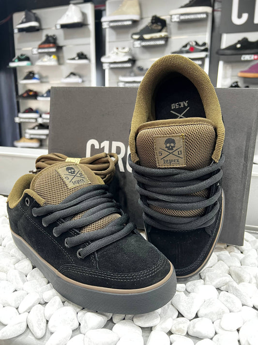 ZAPATOS MARCA C1RCA MODELO AL 50 LOPEZ COLOR BLK-CHOCOLATE