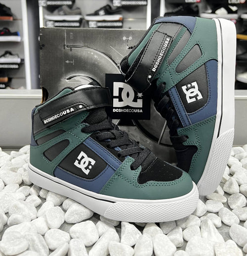 ZAPATOS DC SHOES KID'S MODELO PURE HI TOP EV 310 BLK GRE BLU