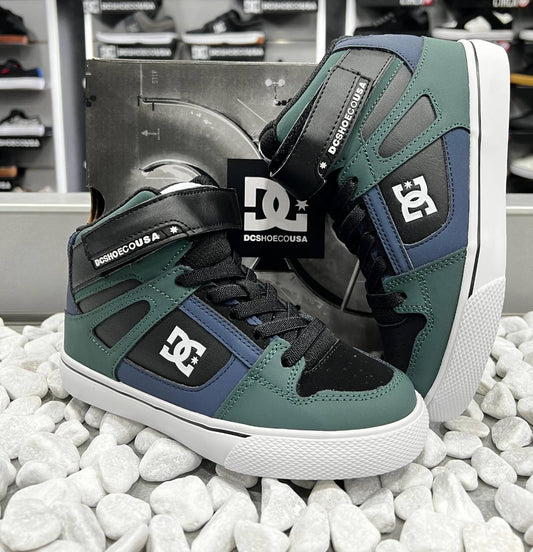 ZAPATOS DC SHOES KID'S MODELO PURE HI TOP EV 310 BLK GRE BLU
