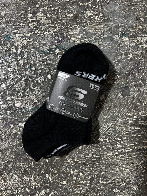 MEDIAS INVISIBLES NIÑOS NEGRAS 3 PACK SKECHERS