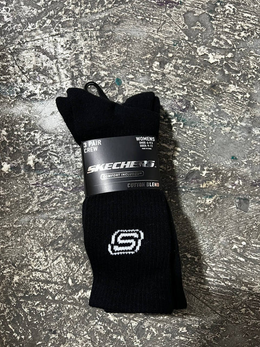 MEDIAS LARGAS NEGRAS 3 PACK SKECHERS