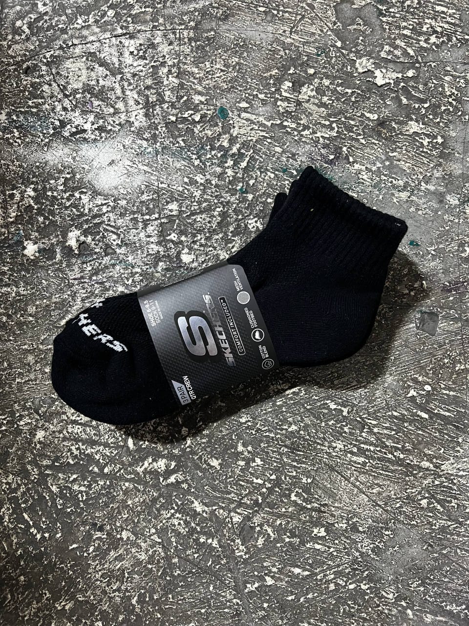 MEDIAS TOBILLERAS NEGRAS 3 PACK SKECHERS