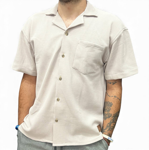 VAGOS MODELO CAMISA TEXTURIZADA BEIGE OVERSIZE